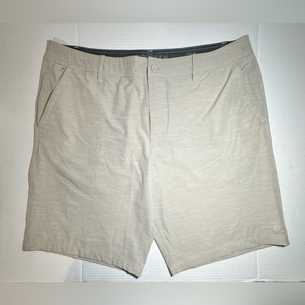 Hang Ten Shorts Mens Size 40 Beige Everyday Hybrid‎ Surfer Dad Casual Beach Used